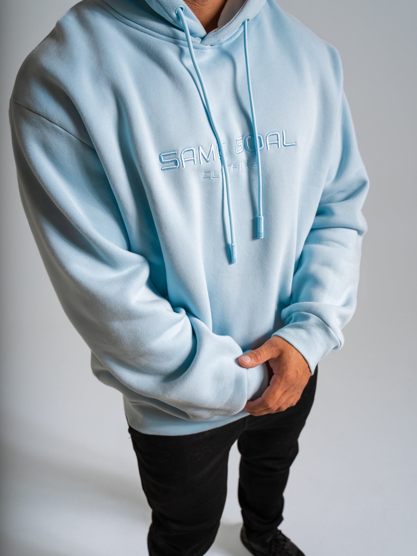 Heavy oversize huppari vaaleansininen