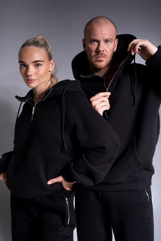 HEAVY zip huppari musta