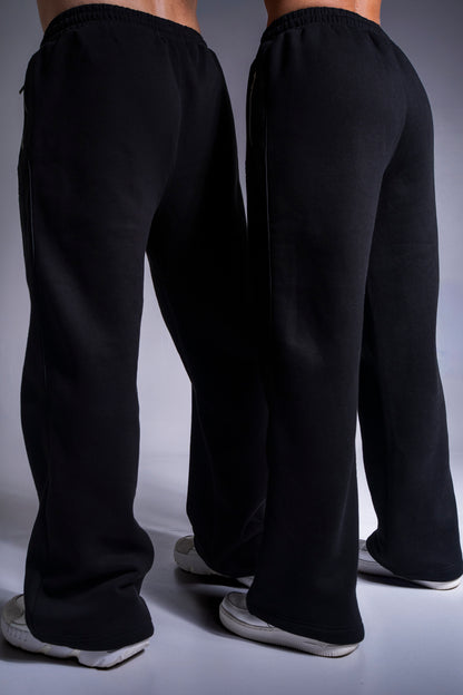 HEAVY zip housut musta