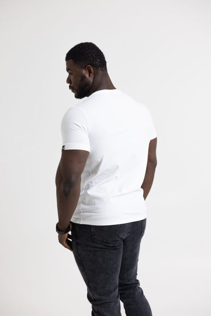 Miesten Basic v-neck t-paita valkoinen