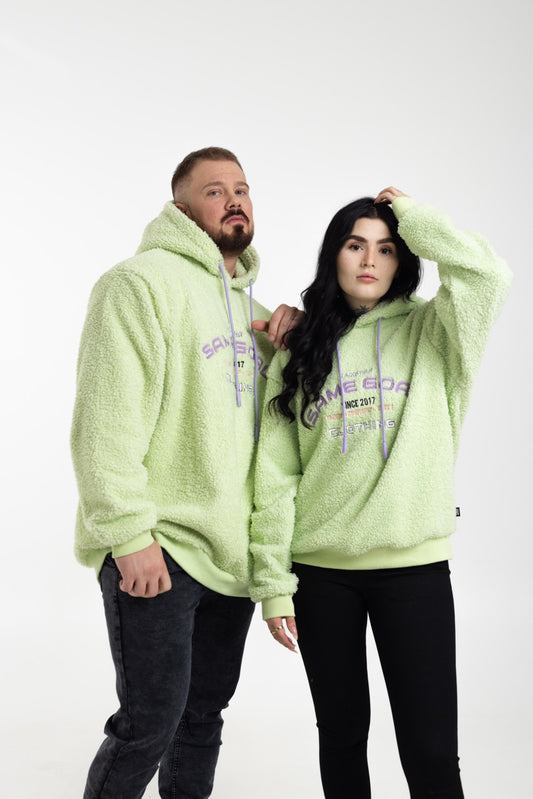 Oversize teddyhuppari lime