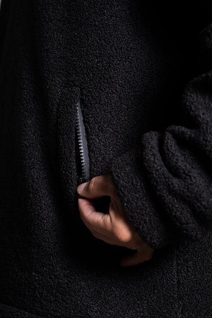 Oversize half zip teddy musta