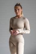 Wave seamless pitkähihainen vaaleanbeige