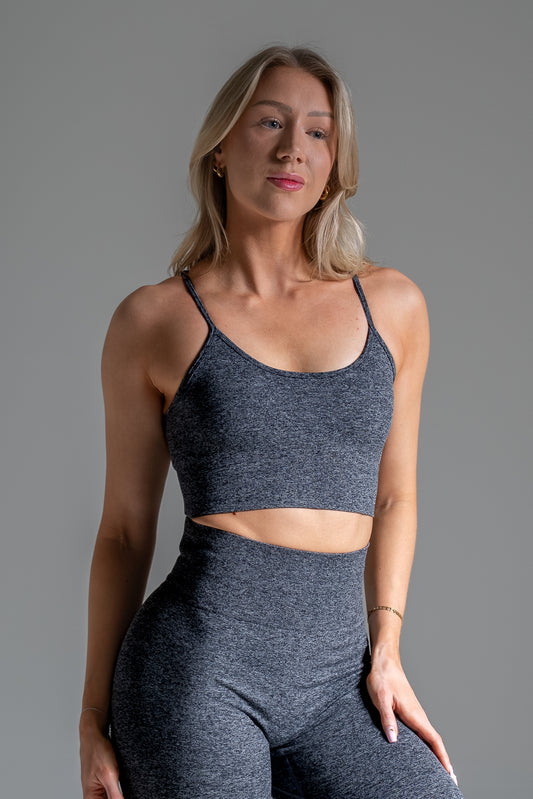 Sport seamless bra tummanharmaa