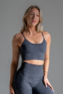 Sport seamless bra tummanharmaa