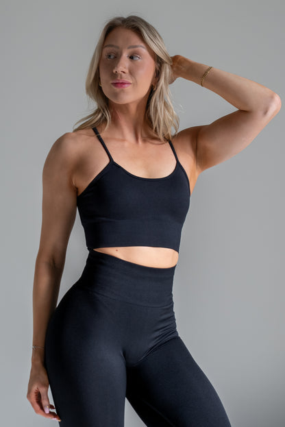 Sport seamless bra musta