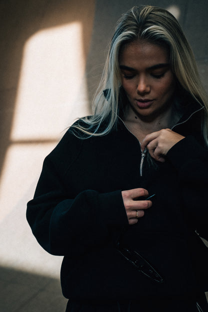 HEAVY zip high neck musta