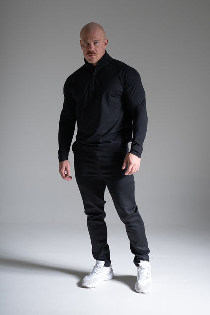 Miesten Basic highneck pitkähihainen musta