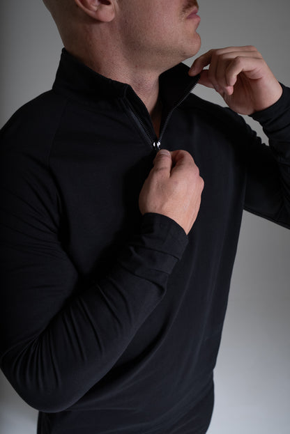 Miesten Basic highneck pitkähihainen musta