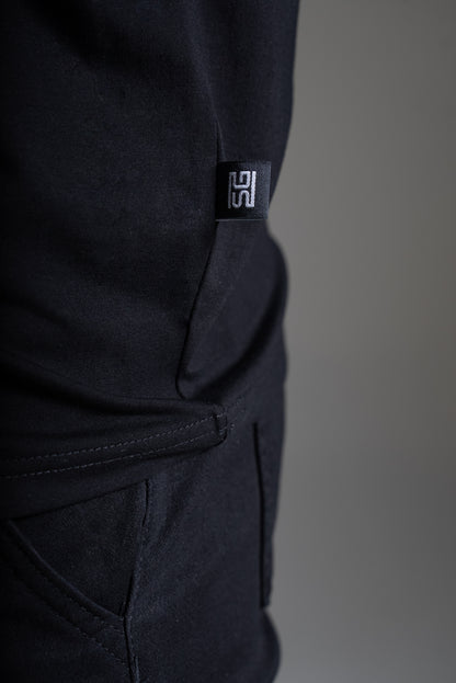 Miesten Basic highneck pitkähihainen musta