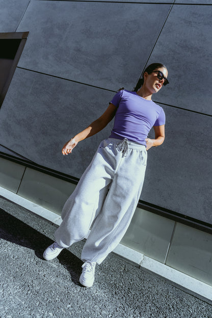 Ribbi t-paita tumma laventeli