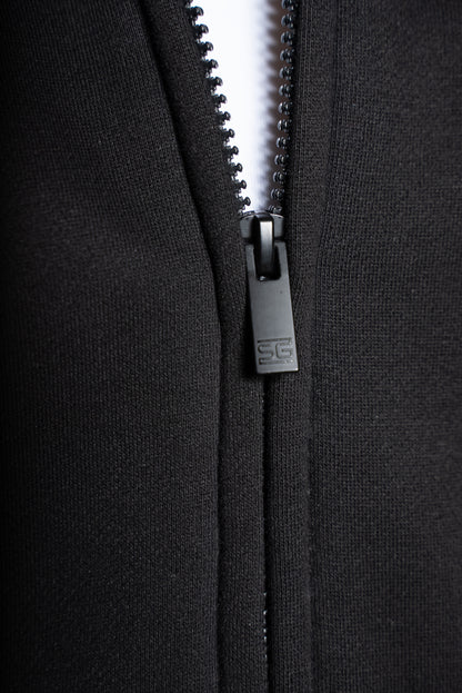 Heavy oversize vetoketjuhuppari musta