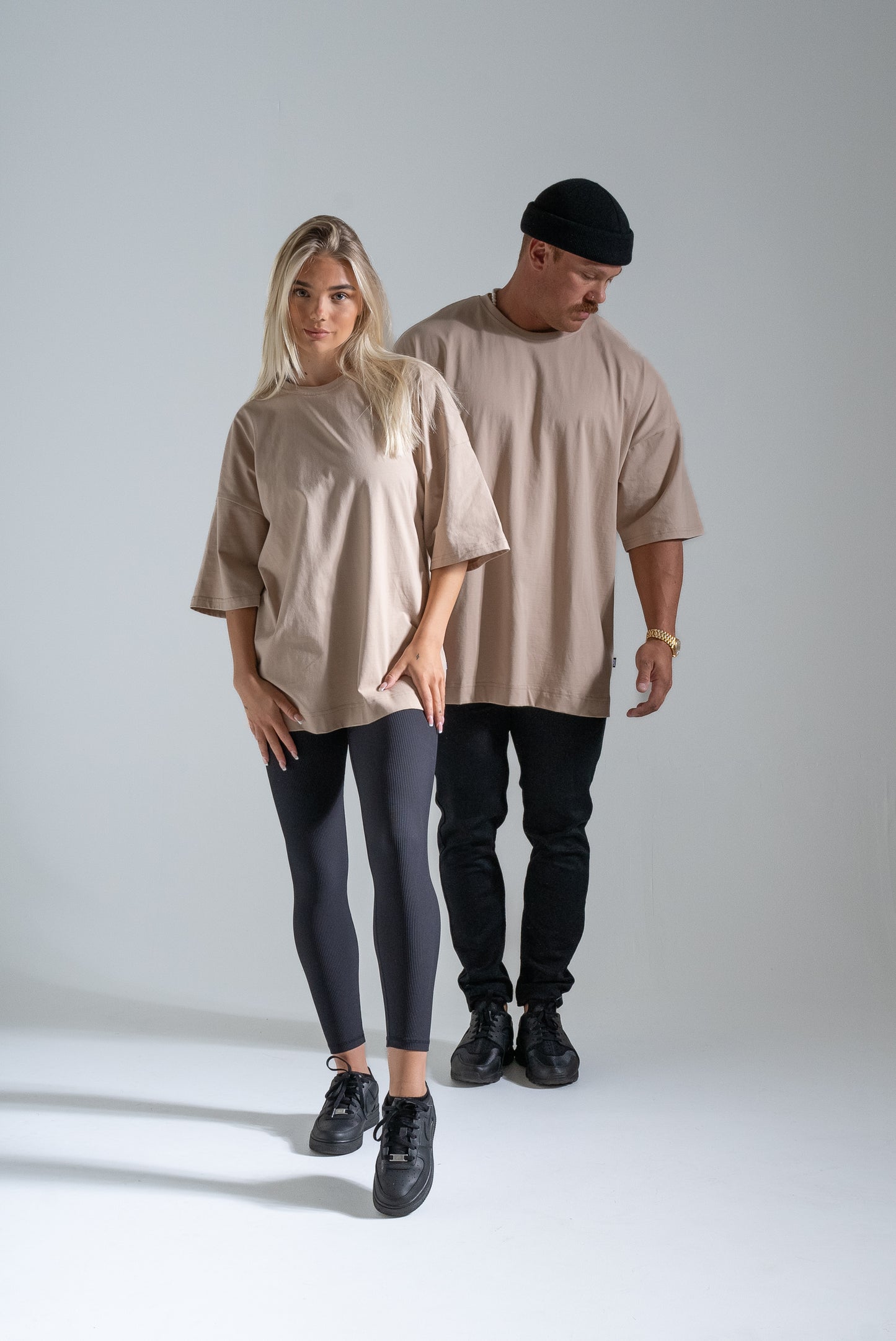 Street oversize t-paita beige