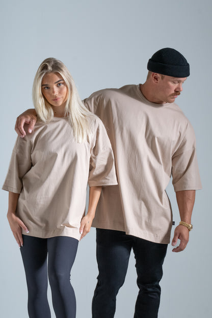 Street oversize t-paita beige